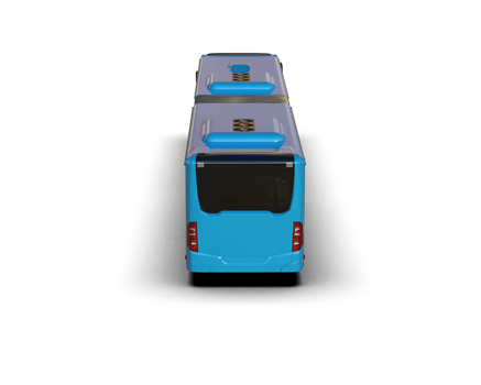 Realistic bus isolated on background. 3d rendering - illustration png