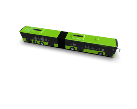 Realistic bus isolated on background. 3d rendering - illustration png