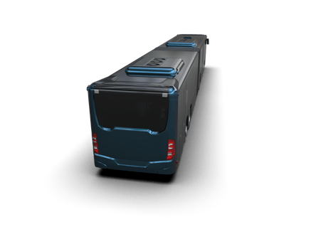 Realistic bus isolated on background. 3d rendering - illustration png