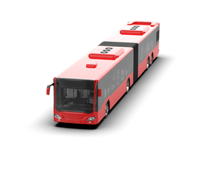 Realistic bus isolated on background. 3d rendering - illustration png