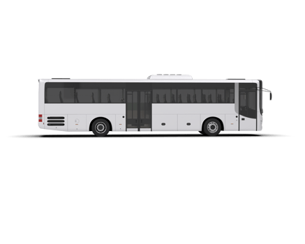 Realistic bus isolated on background. 3d rendering - illustration png