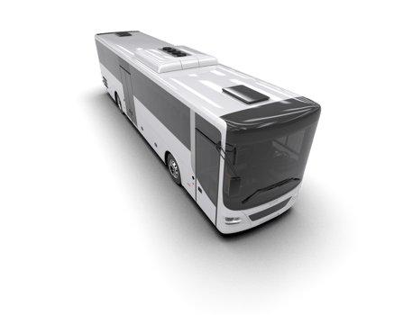 Realistic bus isolated on background. 3d rendering - illustration png