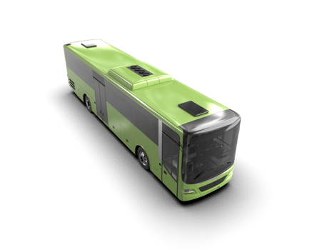 Realistic bus isolated on background. 3d rendering - illustration png
