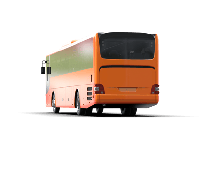 Realistic bus isolated on background. 3d rendering - illustration png