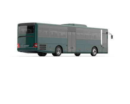 Realistic bus isolated on background. 3d rendering - illustration png