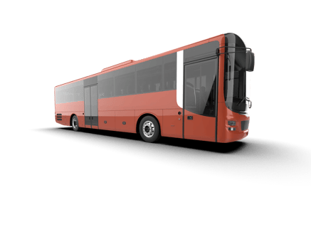 Realistic bus isolated on background. 3d rendering - illustration png