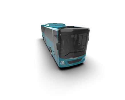Realistic bus isolated on background. 3d rendering - illustration png