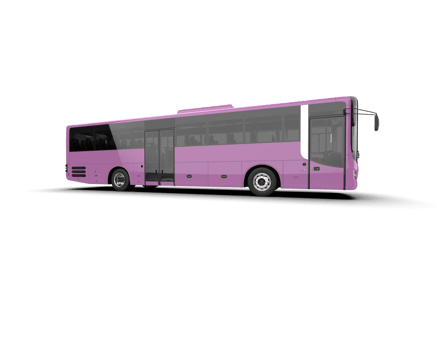 Realistic bus isolated on background. 3d rendering - illustration png