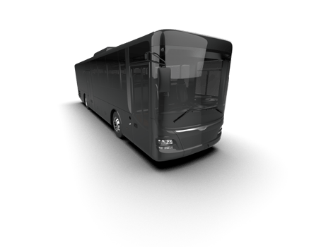 Realistic bus isolated on background. 3d rendering - illustration png