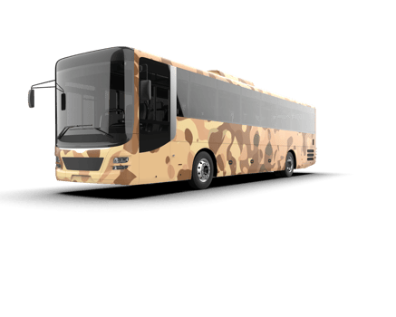 Realistic bus isolated on background. 3d rendering - illustration png