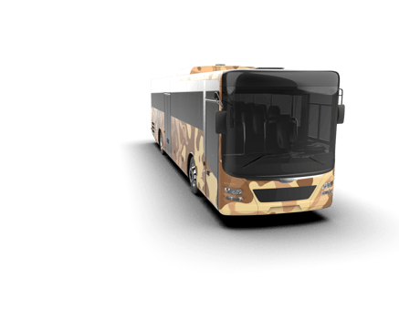 Realistic bus isolated on background. 3d rendering - illustration png
