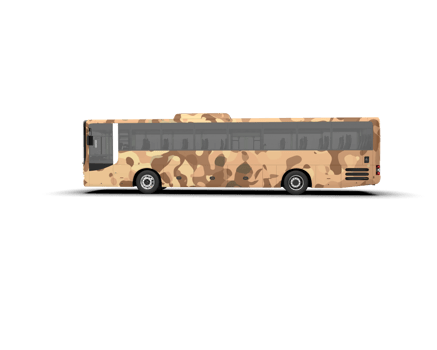 Realistic bus isolated on background. 3d rendering - illustration png
