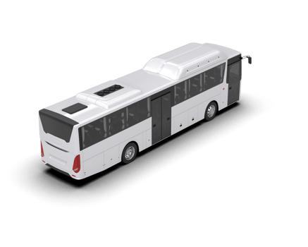 Realistic bus isolated on background. 3d rendering - illustration png