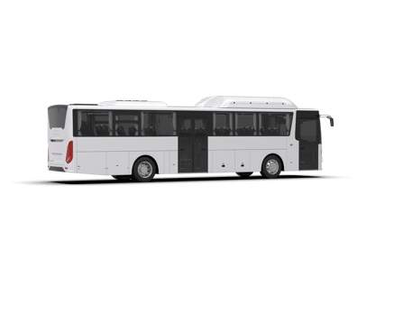 Realistic bus isolated on background. 3d rendering - illustration png