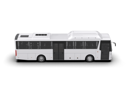 Realistic bus isolated on background. 3d rendering - illustration png