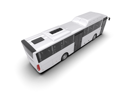 Realistic bus isolated on background. 3d rendering - illustration png