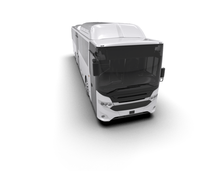 Realistic bus isolated on background. 3d rendering - illustration png