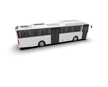 Realistic bus isolated on background. 3d rendering - illustration png