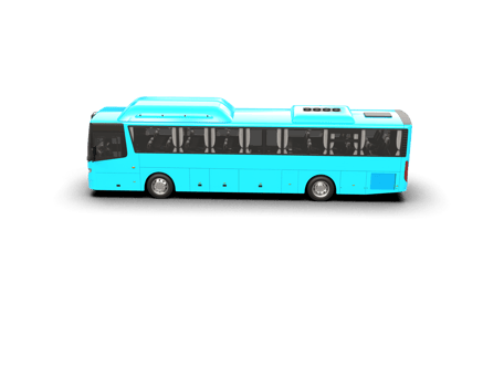 Realistic bus isolated on background. 3d rendering - illustration png