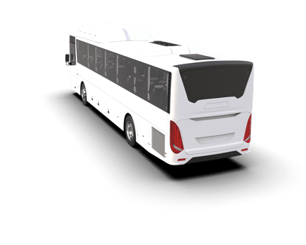 Realistic bus isolated on background. 3d rendering - illustration png