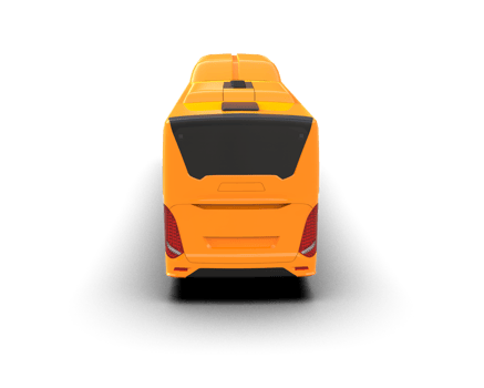 Realistic bus isolated on background. 3d rendering - illustration png