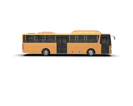 Realistic bus isolated on background. 3d rendering - illustration png