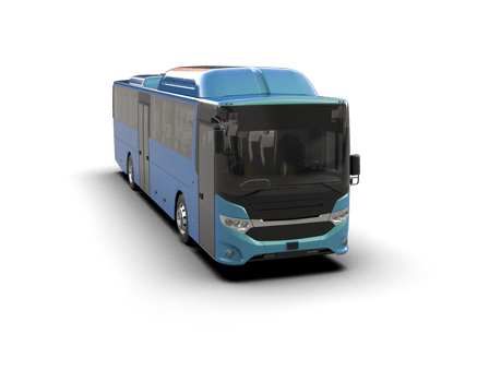Realistic bus isolated on background. 3d rendering - illustration png