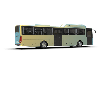 Realistic bus isolated on background. 3d rendering - illustration png