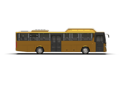 Realistic bus isolated on background. 3d rendering - illustration png