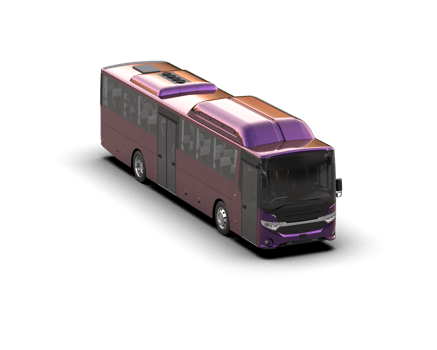 Realistic bus isolated on background. 3d rendering - illustration png
