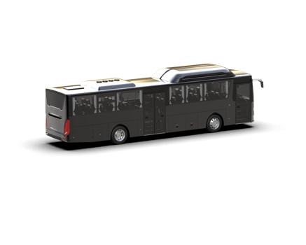 Realistic bus isolated on background. 3d rendering - illustration png