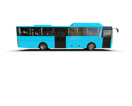 Realistic bus isolated on background. 3d rendering - illustration png