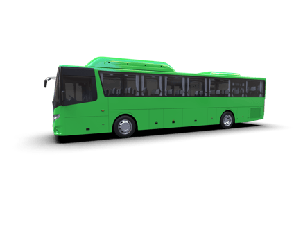 Realistic bus isolated on background. 3d rendering - illustration png