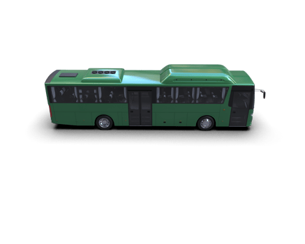 Realistic bus isolated on background. 3d rendering - illustration png