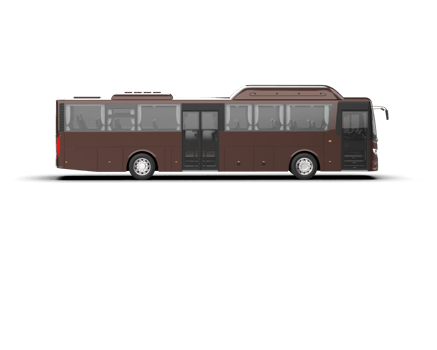Realistic bus isolated on background. 3d rendering - illustration png