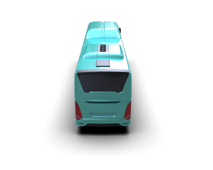 Realistic bus isolated on background. 3d rendering - illustration png