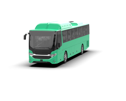 Realistic bus isolated on background. 3d rendering - illustration png