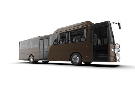 Realistic bus isolated on background. 3d rendering - illustration png