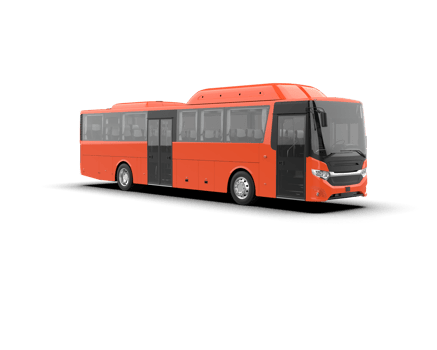 Realistic bus isolated on background. 3d rendering - illustration png