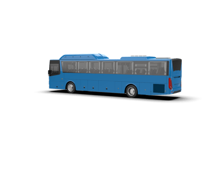 Realistic bus isolated on background. 3d rendering - illustration png