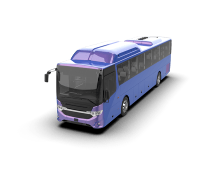 Realistic bus isolated on background. 3d rendering - illustration png