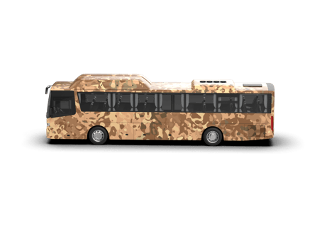 Realistic bus isolated on background. 3d rendering - illustration png