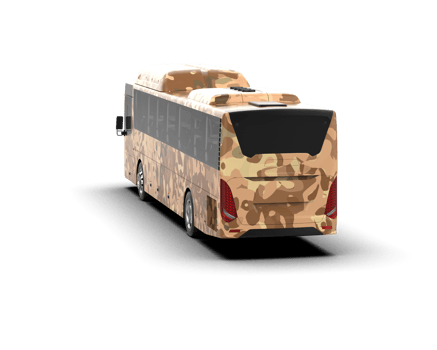 Realistic bus isolated on background. 3d rendering - illustration png
