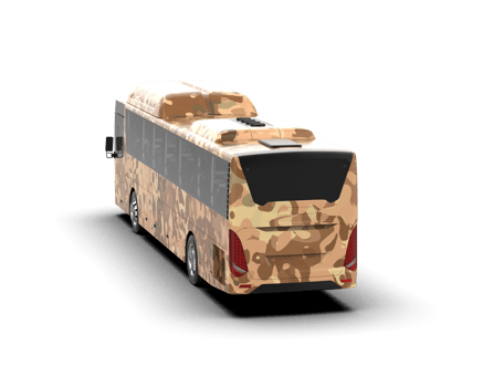 Realistic bus isolated on background. 3d rendering - illustration png