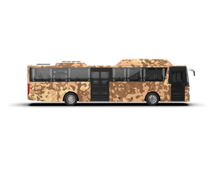 Realistic bus isolated on background. 3d rendering - illustration png