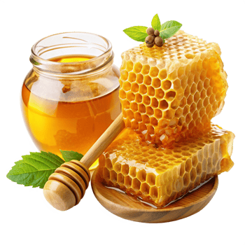 Honey and Honeycomb Realistic Graphic png
