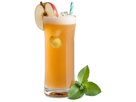 Aussie Apple Cider tall glass filled with mixture of apple cider and ginger beer garnished png