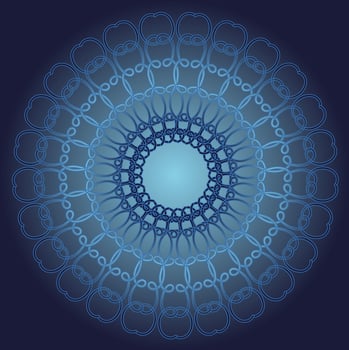 Blue background with round abstract pattern vector