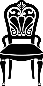 decorative chair illustration black and white vector
