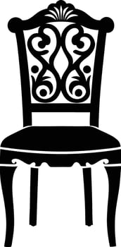decorative chair illustration black and white vector